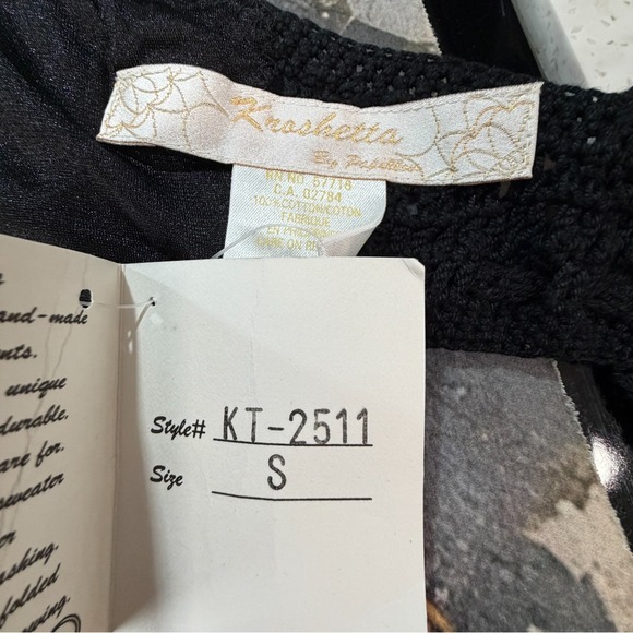 Bohemian Crochet Halter Crop Top Festival Coachella Summer Black Small Handmade - Picture 3 of 10